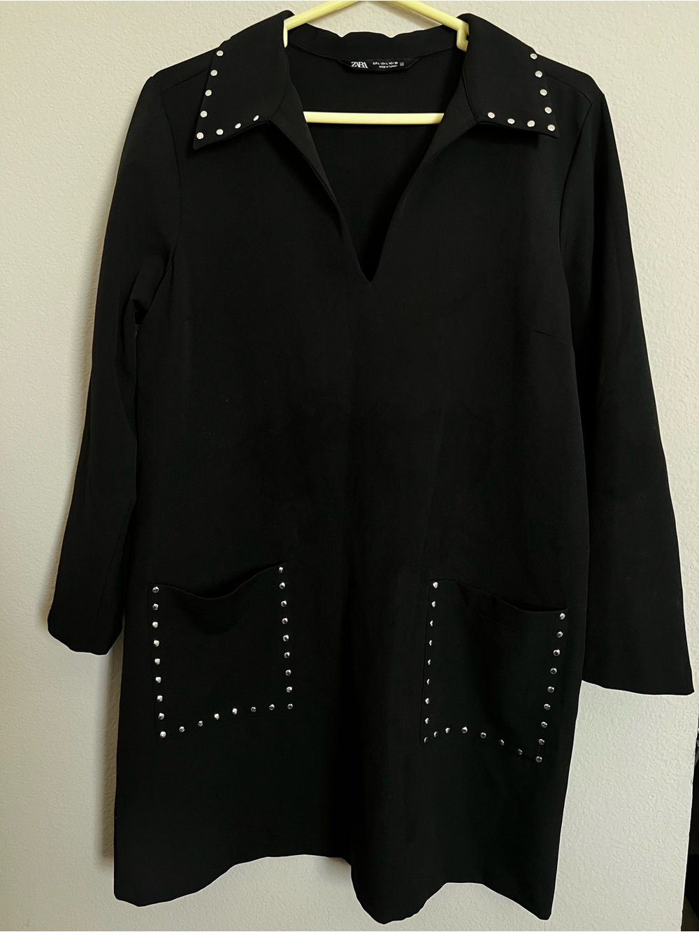 Zara Black Scalloped Neckline Top
